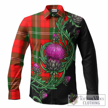 Gartshore Tartan Long Sleeve Button Shirts Resilient Scottish Thistle
