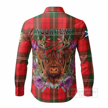 Gartshore Tartan Long Sleeve Button Shirts Scottish Thistle Heilan Coo
