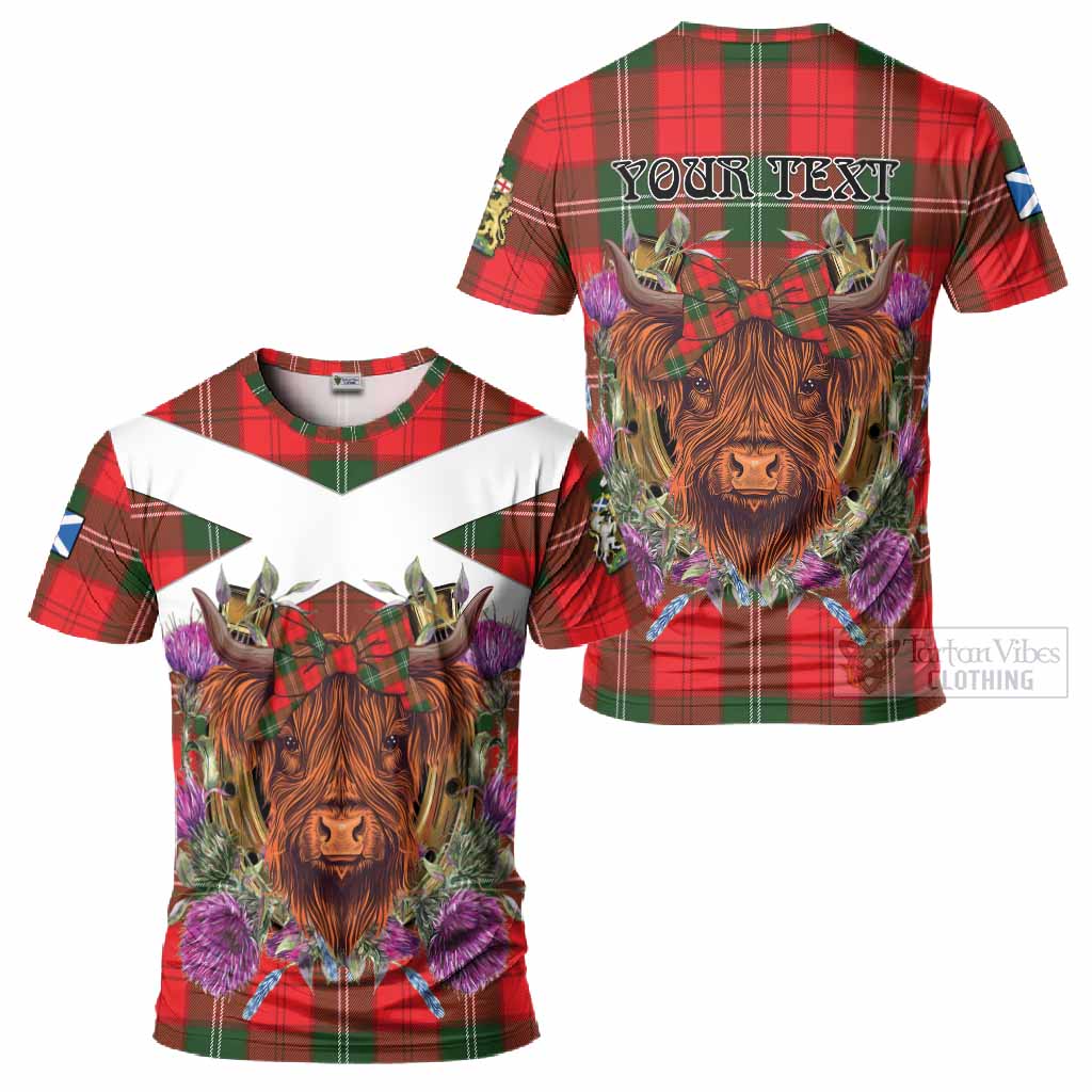Gartshore Tartan T-Shirt Scottish Thistle Heilan Coo