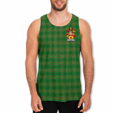 Tartan Vibes Clothing Gavin Irish Clan Tartan Men's Tank Top with Coat of Arms