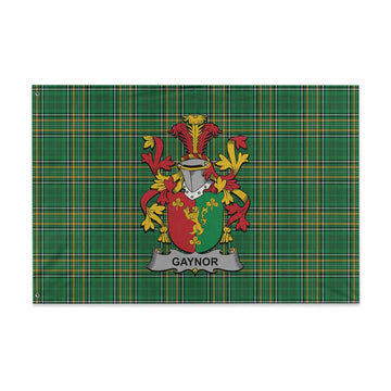 Tartan Vibes Clothing Gaynor Irish Clan Tartan House Flag with Coat of Arms