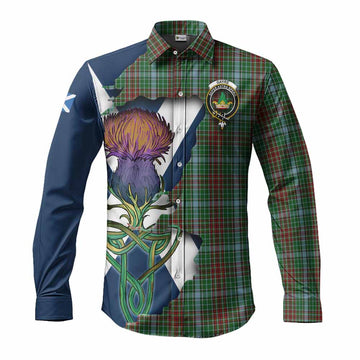 Gayre Tartan Family Crest Long Sleeve Button Shirt Scottish Thistle Celtic Inspired
