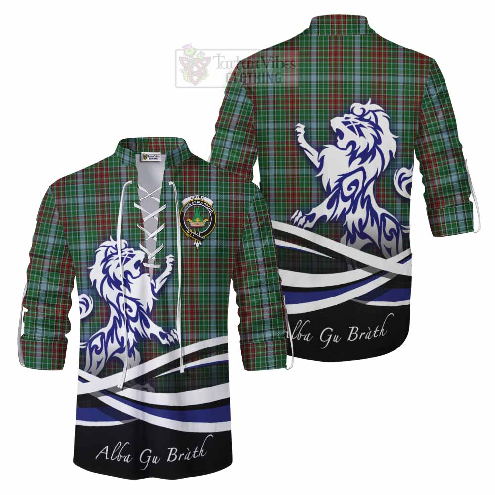 Tartan Vibes Clothing Gayre Tartan Ghillie Kilt Shirt with Alba Gu Brath Regal Lion Emblem