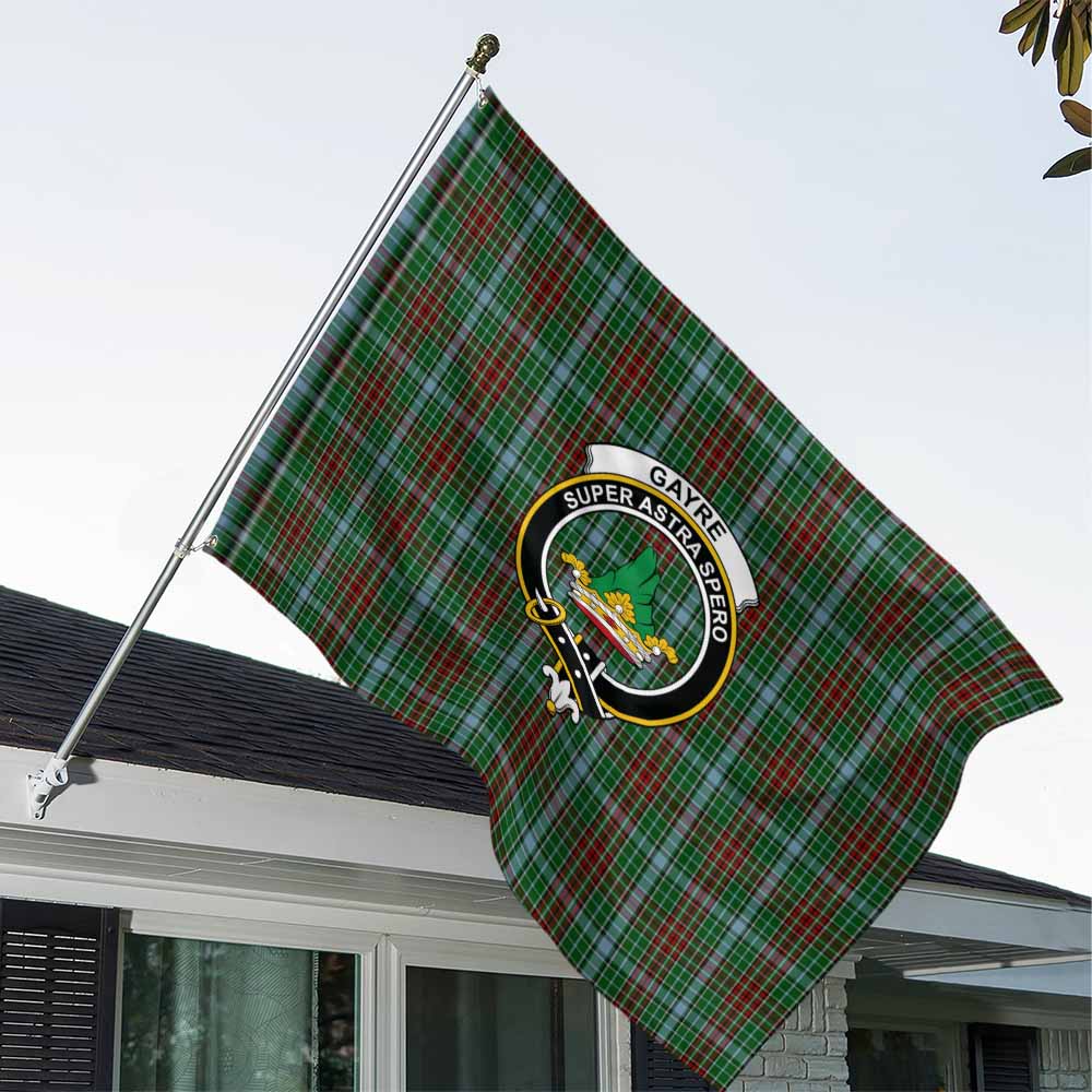 Tartan Vibes Clothing Gayre Tartan House Flag with Family Crest