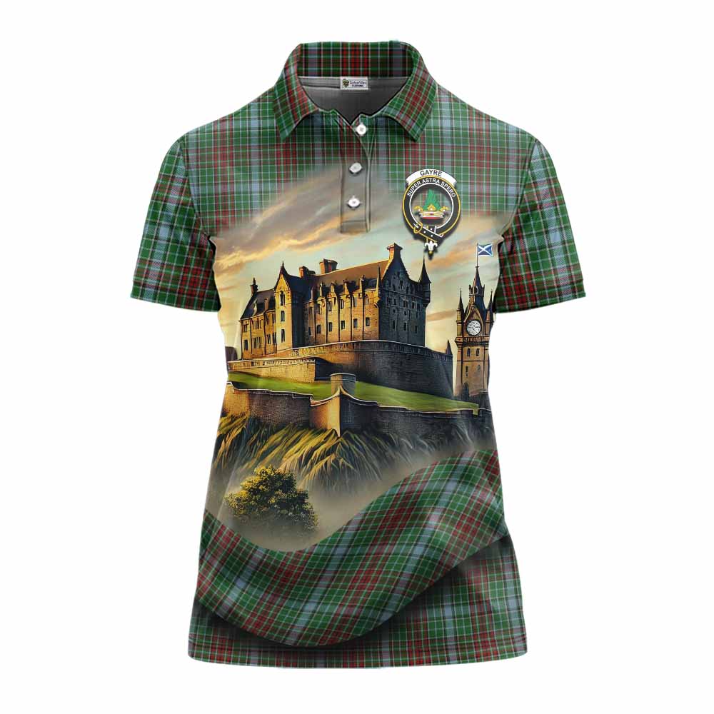 Tartan Vibes Clothing Gayre Tartan Family Crest Women's Polo Shirt with Scottish Ancient Castle Stype