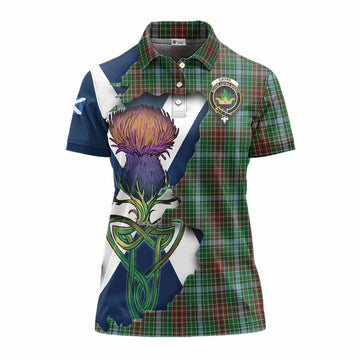 Tartan Vibes Clothing Gayre Tartan Family Crest Women's Polo Shirt Scottish Thistle Celtic Inspired