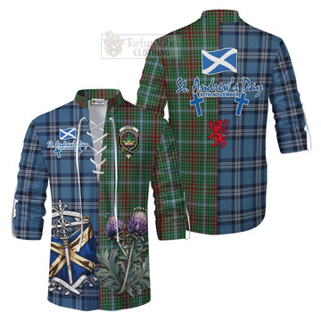 Tartan Vibes Clothing Gayre Tartan Ghillie Kilt Shirt Happy St. Andrew's Day Half Tartan Style