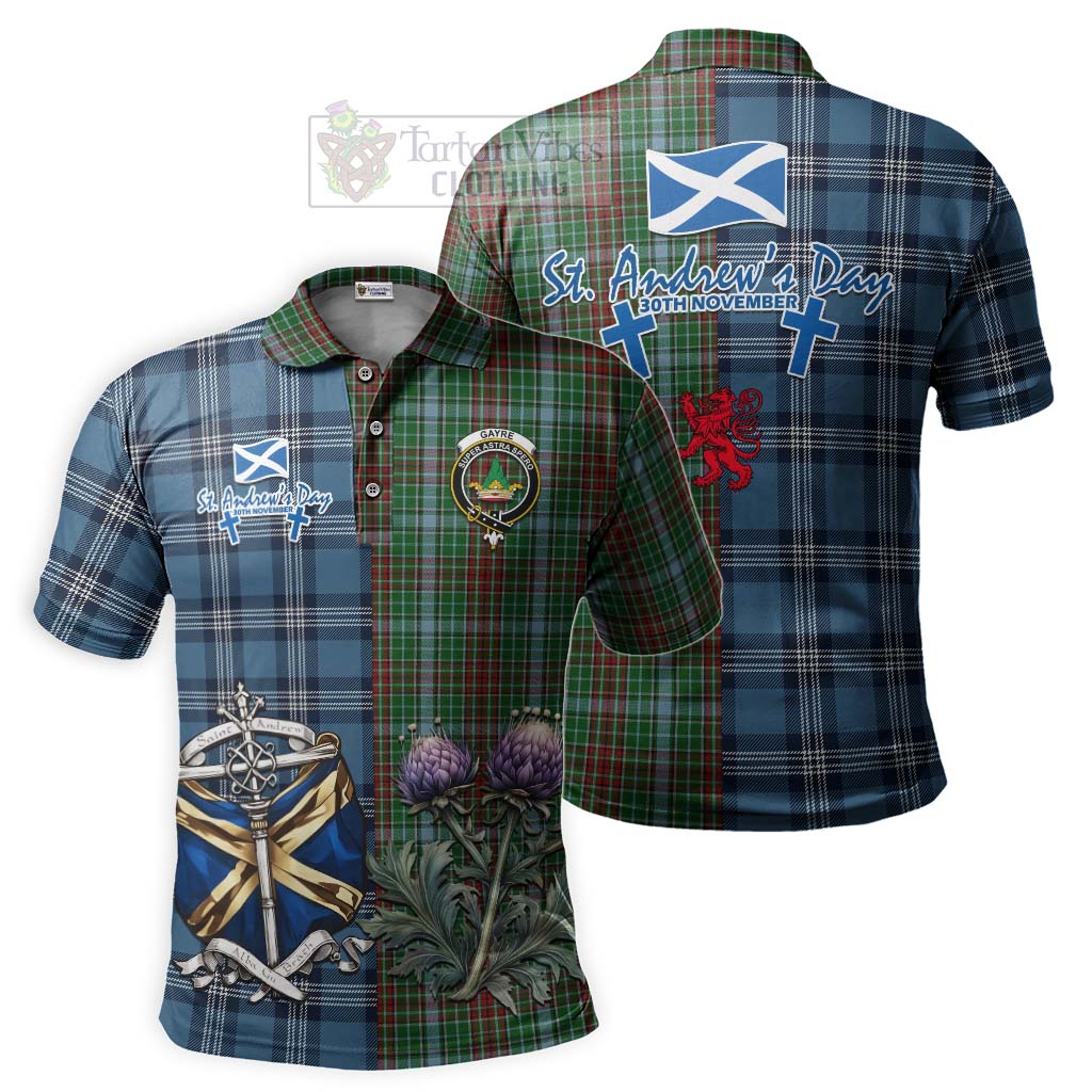 Tartan Vibes Clothing Gayre Tartan Polo Shirt Happy St. Andrew's Day Half Tartan Style