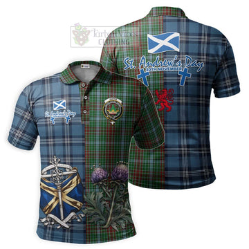 Gayre Tartan Polo Shirt Happy St. Andrew's Day Half Tartan Style