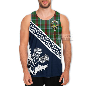 Tartan Vibes Clothing Gayre Tartan Men's Tank Top Featuring Thistle and Scotland Map