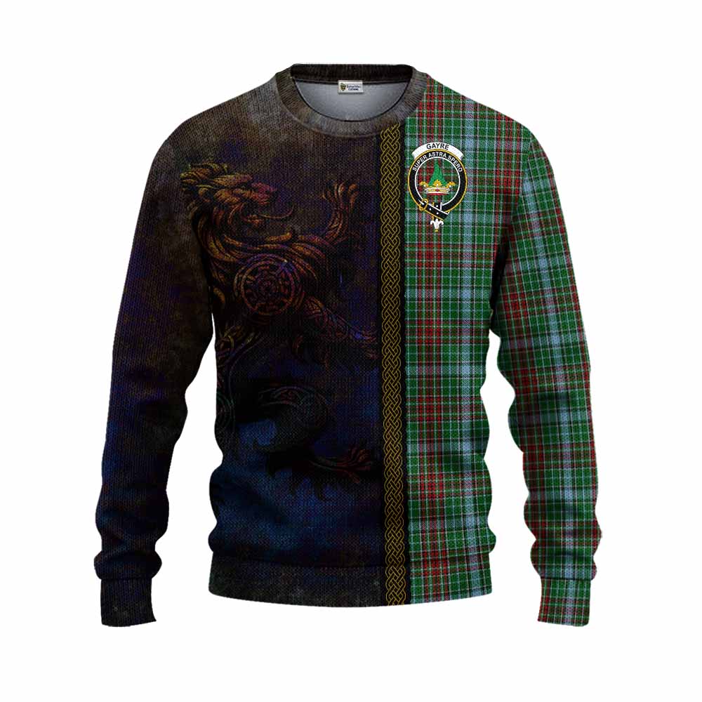 Tartan Vibes Clothing Gayre Tartan Family Crest Knitted Sweater Alba Gu Brath Be Brave Lion Ancient Style
