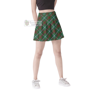 Gayre Tartan Women's Plated Mini Skirt Cross Style