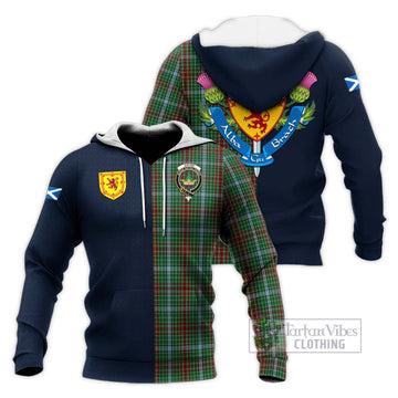 Gayre Tartan Knitted Hoodie Alba with Scottish Lion Royal Arm Half Style