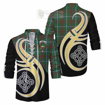 Tartan Vibes Clothing Gayre Tartan Ghillie Kilt Shirt with Family Crest and Celtic Symbol Style