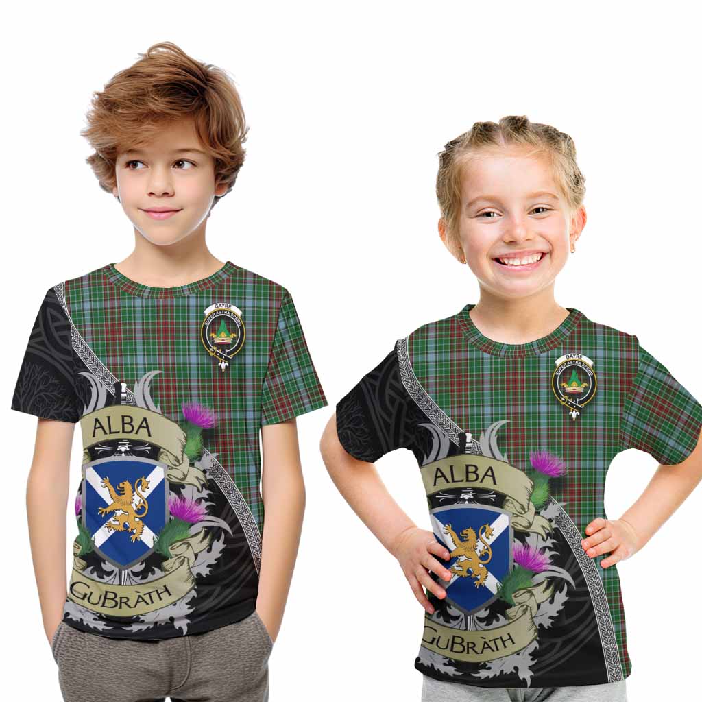 Tartan Vibes Clothing Gayre Tartan Family Crest Kid T-Shirt Lion Rampant Royal Thistle Shield Celtic Inspired