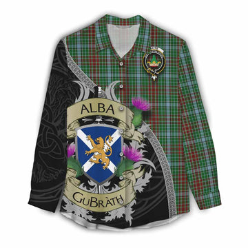 Gayre Tartan Family Crest Women's Casual Shirt Lion Rampant Royal Thistle Shield Celtic Inspired