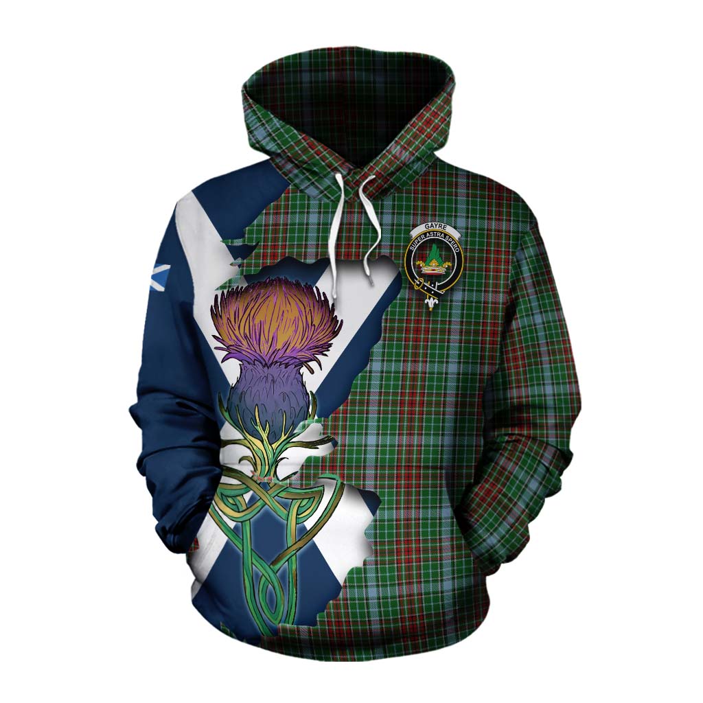 Tartan Vibes Clothing Gayre Tartan Family Crest Cotton Hoodie Scottish Thistle Celtic Inspired