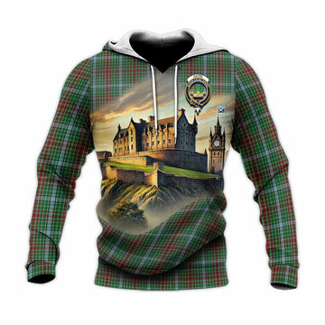 Gayre Tartan Family Crest Knitted Hoodie with Scottish Ancient Castle Style