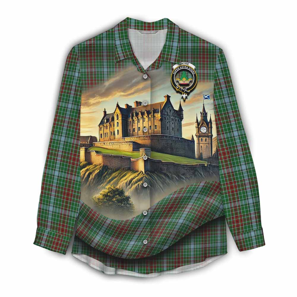 Tartan Vibes Clothing Gayre Tartan Family Crest Women's Casual Shirt with Scottish Ancient Castle Style