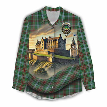 Tartan Vibes Clothing Gayre Tartan Family Crest Women's Casual Shirt with Scottish Ancient Castle Style