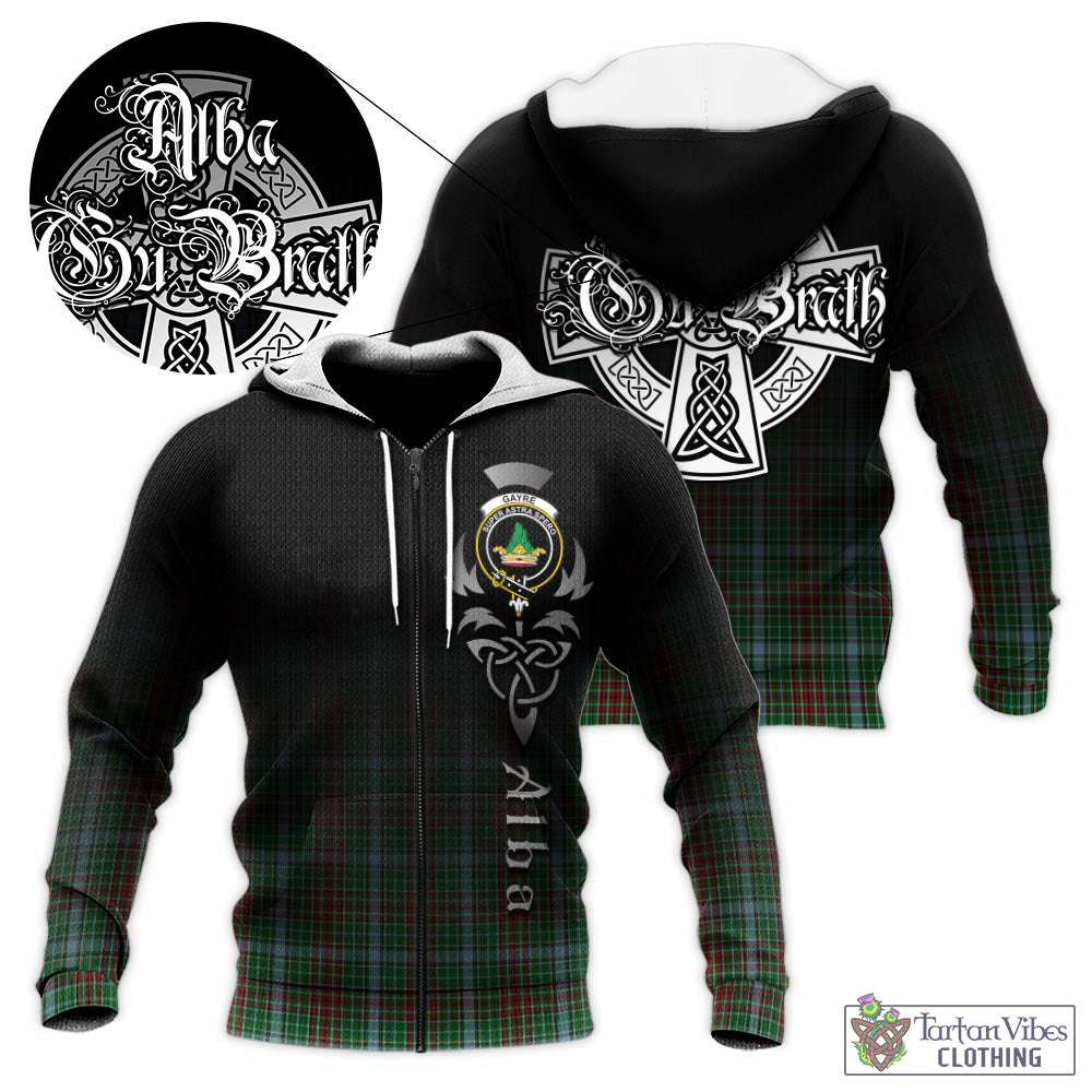 Tartan Vibes Clothing Gayre Tartan Knitted Hoodie Featuring Alba Gu Brath Family Crest Celtic Inspired