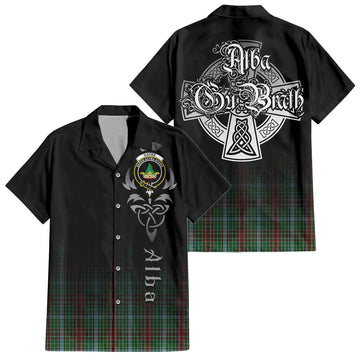Tartan Vibes Clothing Gayre Tartan Short Sleeve Button Up Featuring Alba Gu Brath Family Crest Celtic Inspired