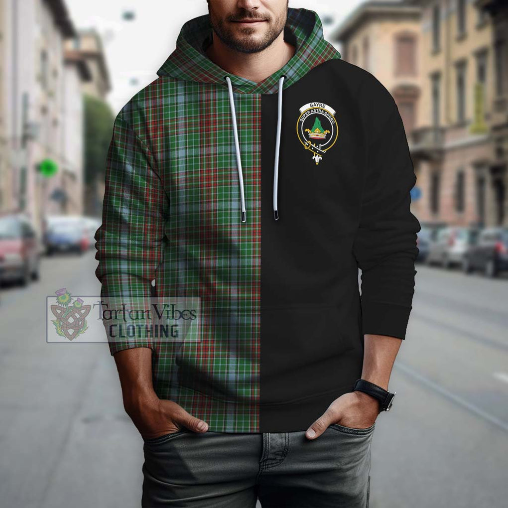 Gayre Tartan Hoodie with Family Crest and Half Of Me Style Zip Hoodie - Tartanvibesclothing Shop