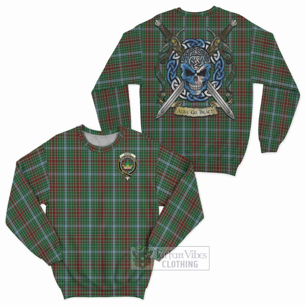 Tartan Vibes Clothing Gayre Tartan Sweatshirt with Family Crest Celtic Skull Style