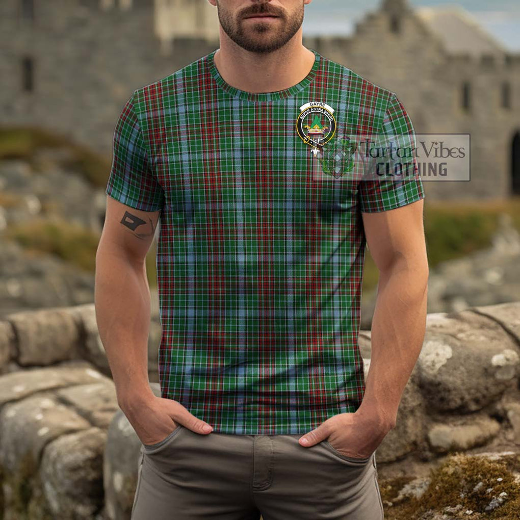 Gayre Tartan Cotton T-Shirt with Family Crest Men's Shirt - Tartanvibesclothing Shop