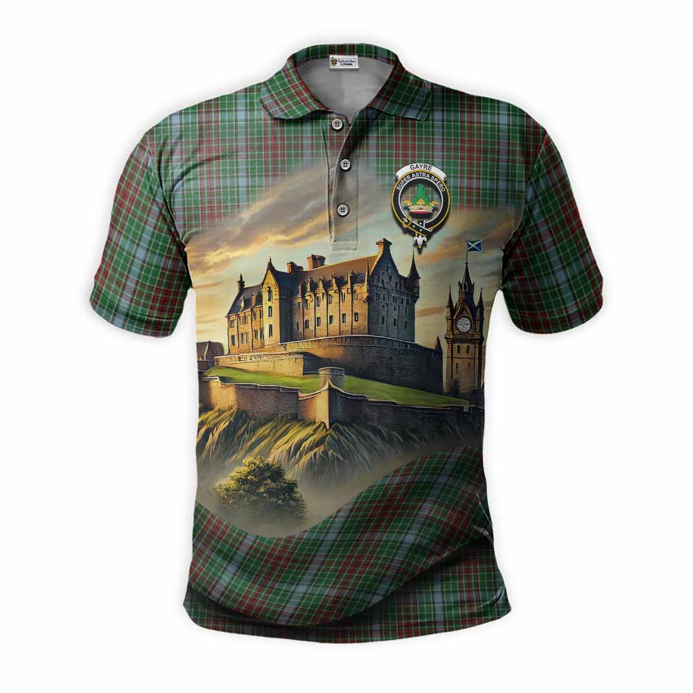 Tartan Vibes Clothing Gayre Tartan Family Crest Polo Shirt with Scottish Ancient Castle Stype