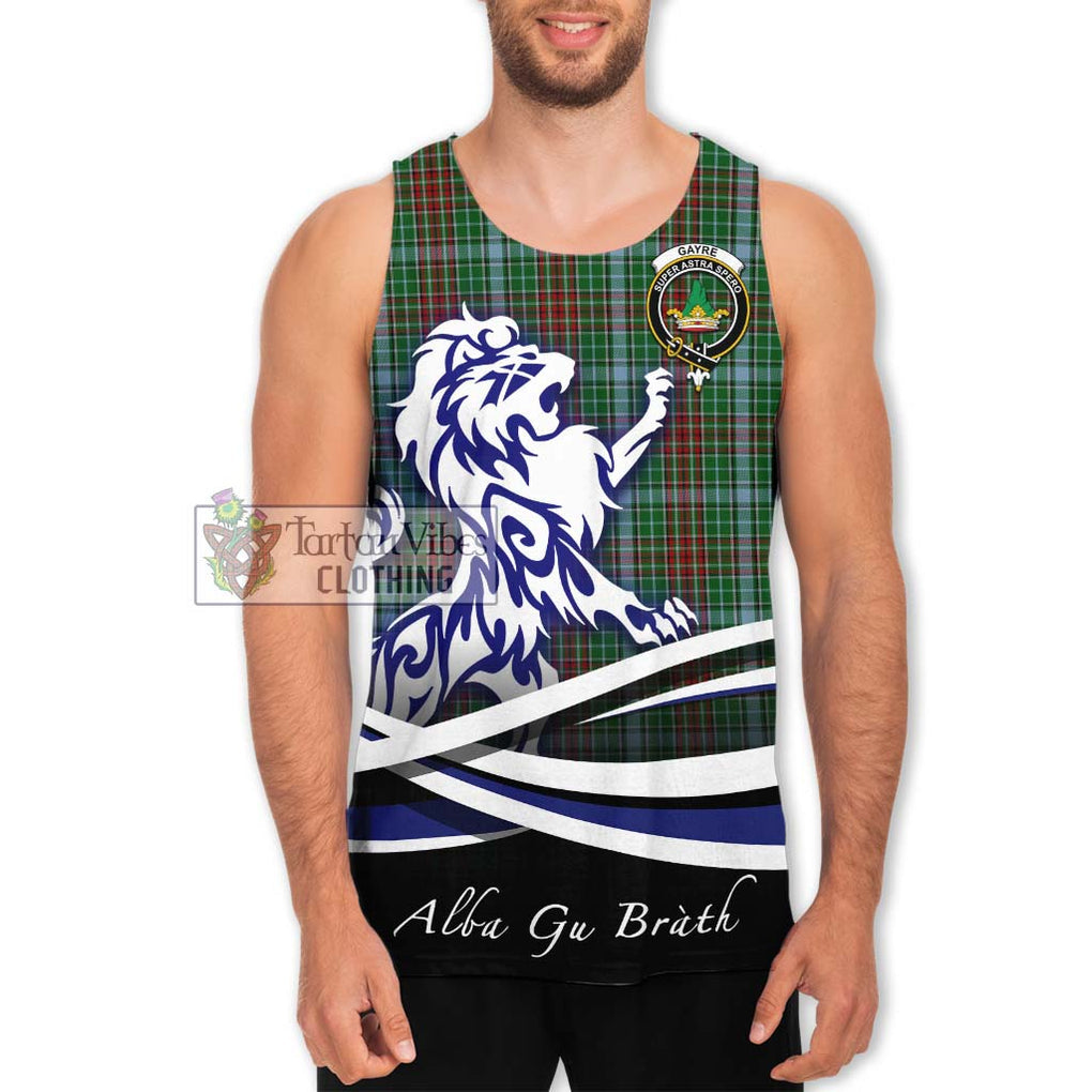 Gayre Tartan Men's Tank Top with Alba Gu Brath Regal Lion Emblem Men - Tartanvibesclothing Shop