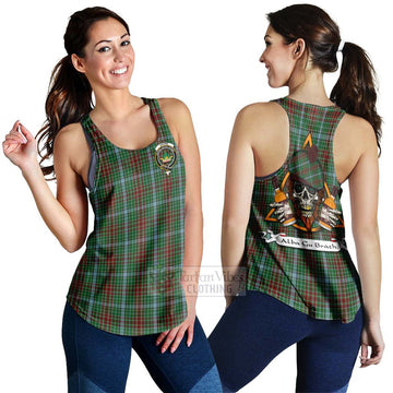 Tartan Vibes Clothing Gayre Tartan Women's Racerback Tanks with Family Crest and Bearded Skull Holding Bottles of Whiskey