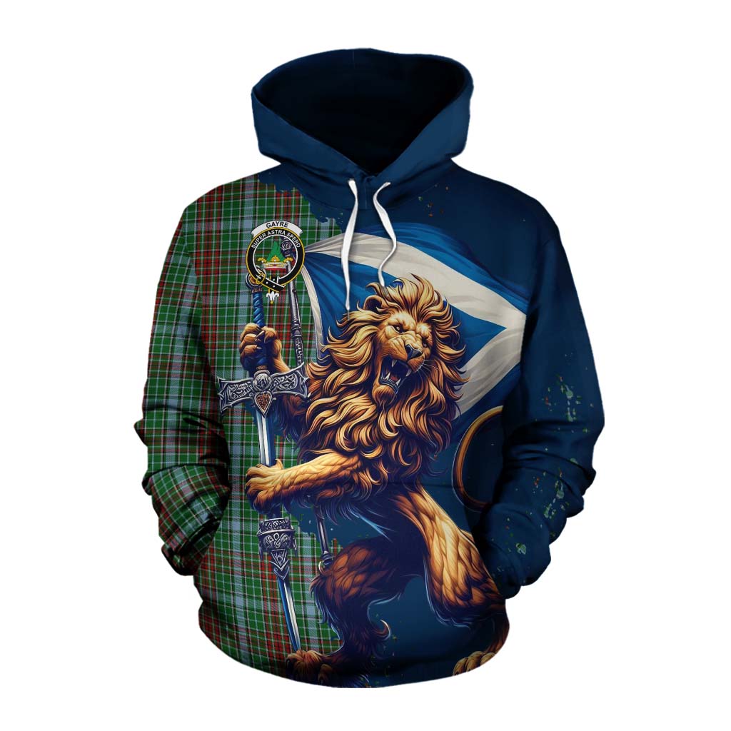 Tartan Vibes Clothing Gayre Tartan Family Crest Cotton Hoodie with Scottish Majestic Lion