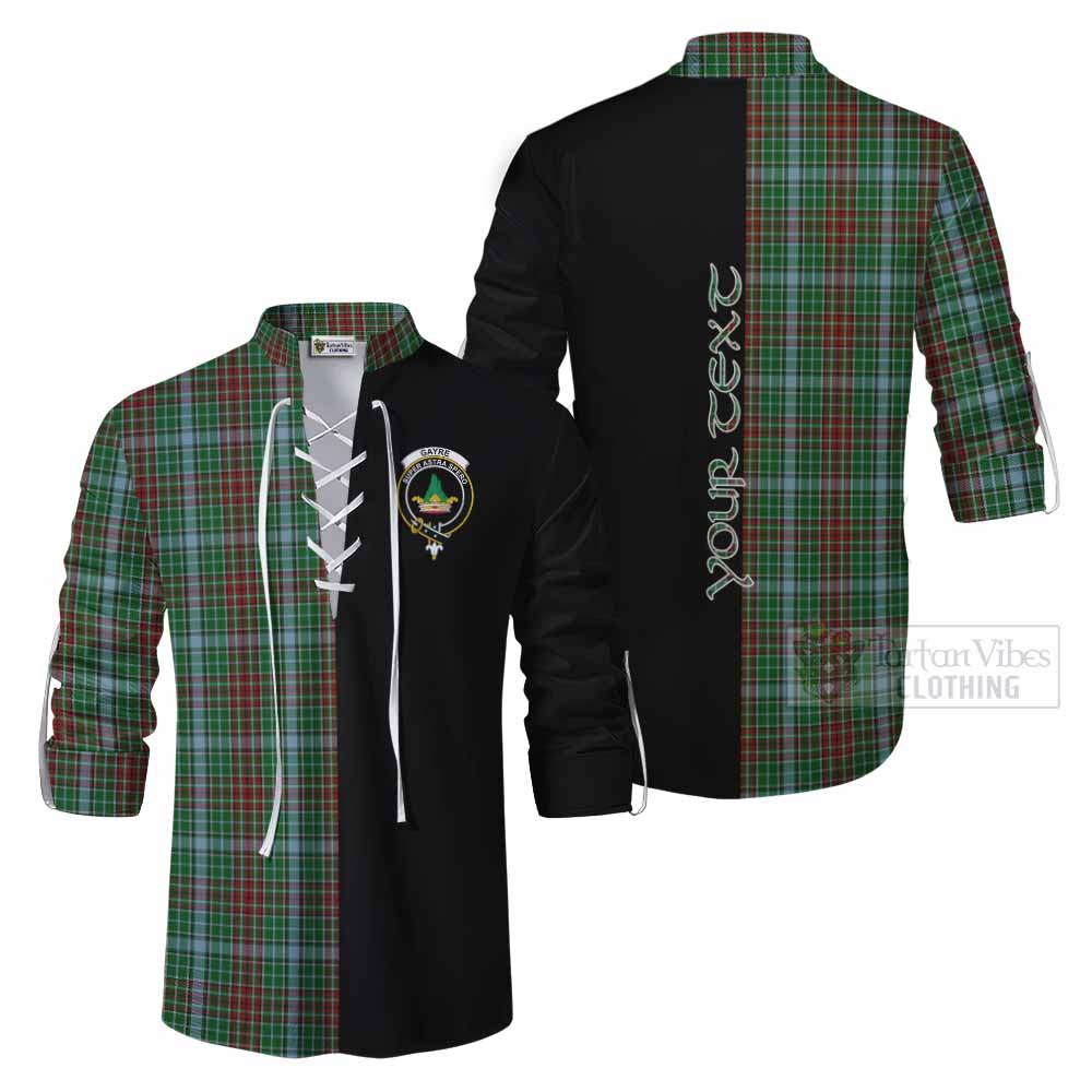 Tartan Vibes Clothing Gayre Tartan Ghillie Kilt Shirt with Family Crest and Half Of Me Style