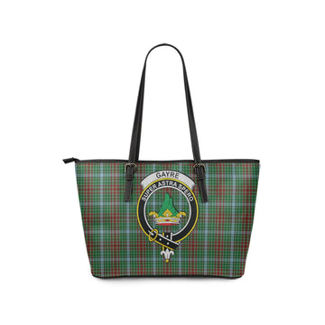 Gayre Tartan Leather Tote Bag with Family Crest
