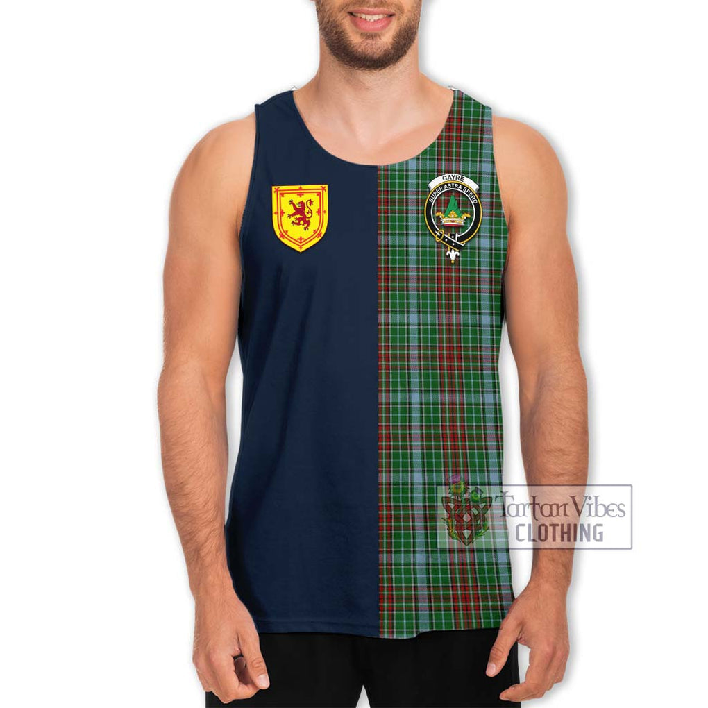 Tartan Vibes Clothing Gayre Tartan Men's Tank Top with Scottish Lion Royal Arm Half Style