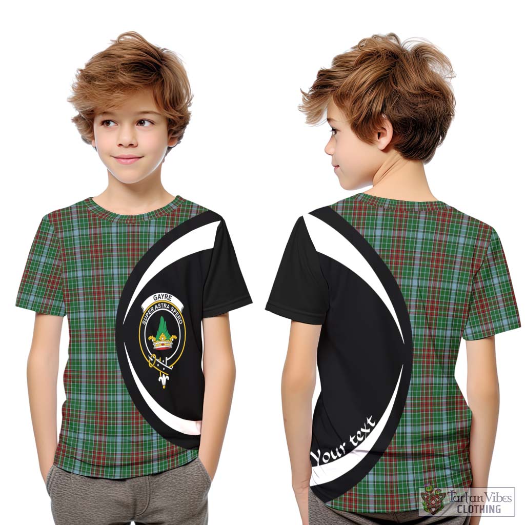 Gayre Tartan Kid T-Shirt with Family Crest Circle Style Youth XL Size14 - Tartan Vibes Clothing