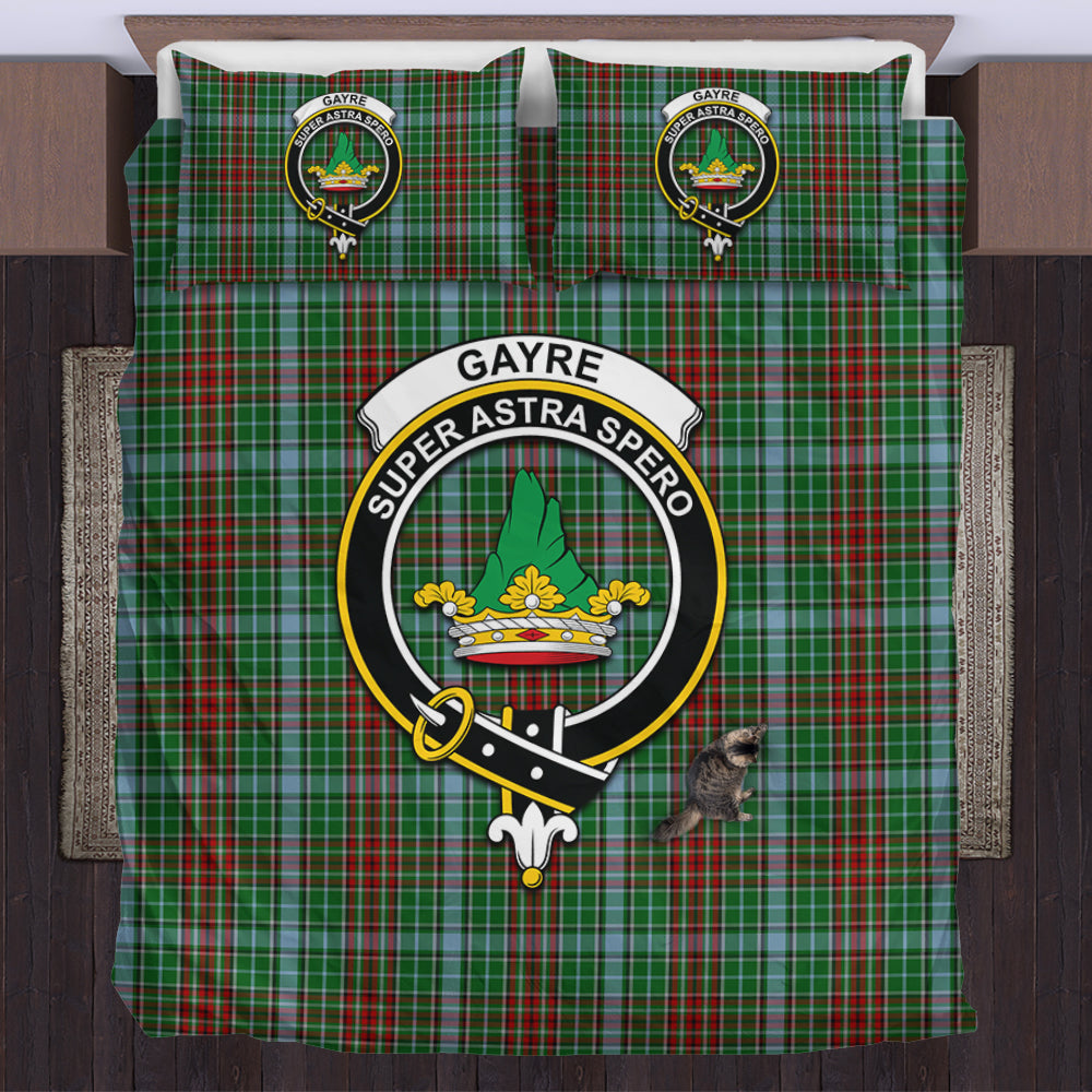 Gayre Tartan Bedding Set with Family Crest US Bedding Set - Tartan Vibes Clothing