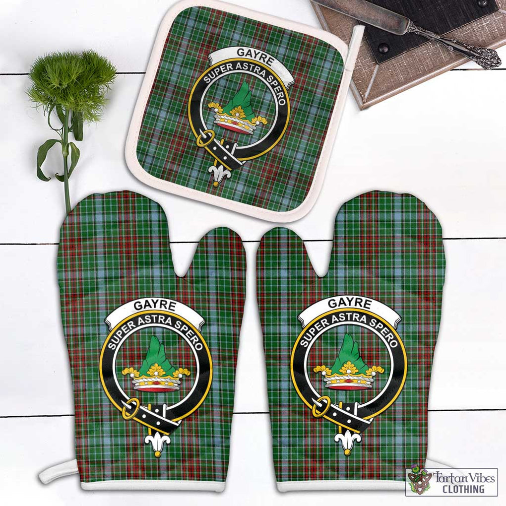 Gayre Tartan Combo Oven Mitt & Pot-Holder with Family Crest Combo 1 Oven Mitt & 1 Pot-Holder White - Tartan Vibes Clothing