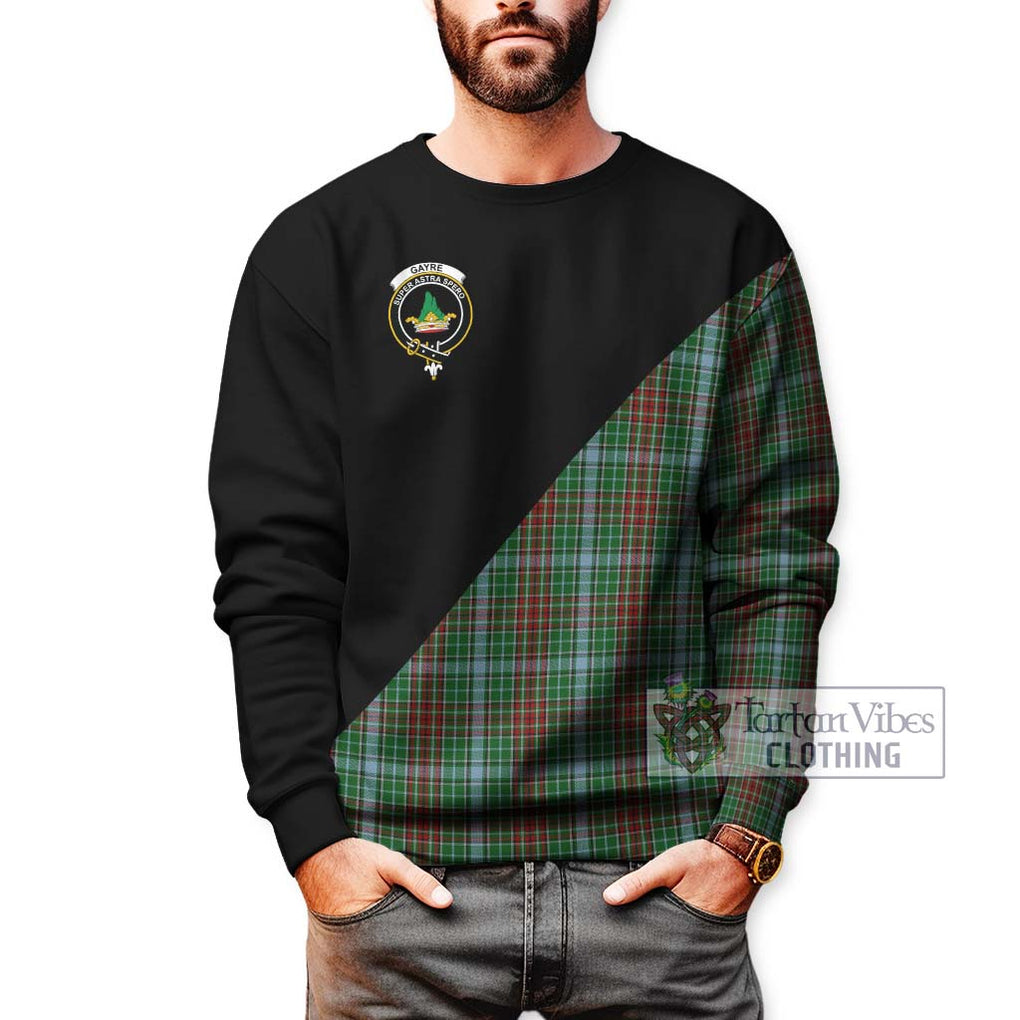Gayre Tartan Sweatshirt with Family Crest and Military Logo Style Unisex - Tartanvibesclothing Shop