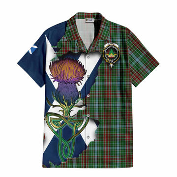 Tartan Vibes Clothing Gayre Tartan Family Crest Short Sleeve Button Shirt Scottish Thistle Celtic Inspired