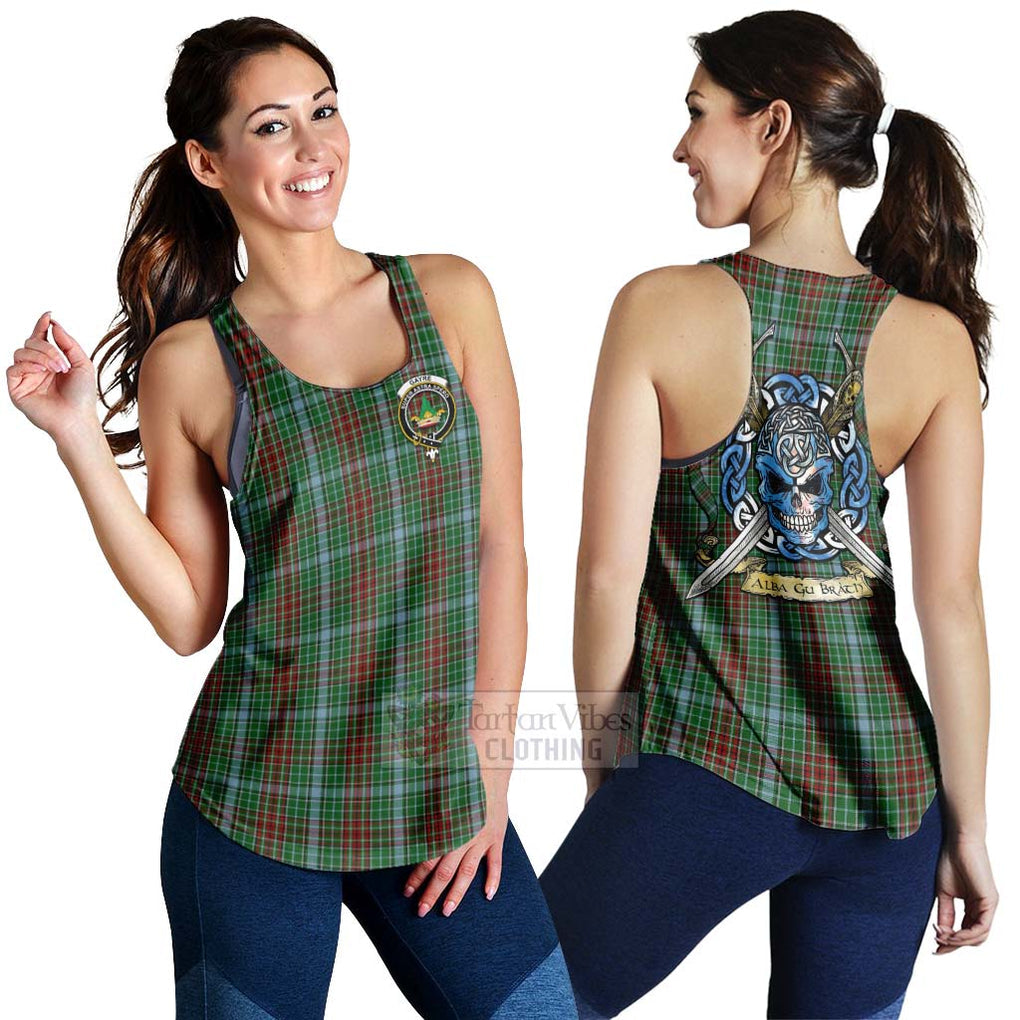 Tartan Vibes Clothing Gayre Tartan Women's Racerback Tanks with Family Crest Celtic Skull Style