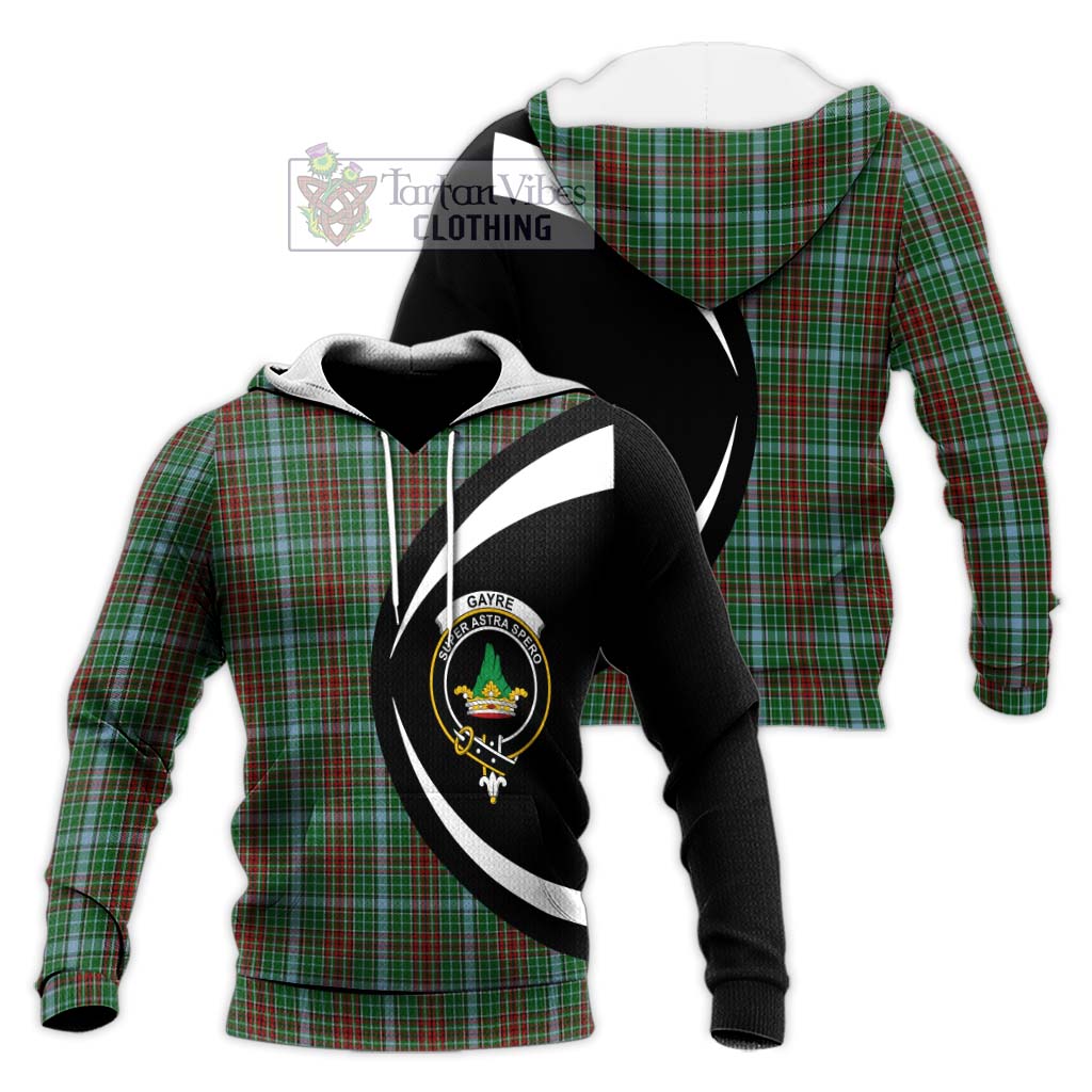 Gayre Tartan Knitted Hoodie with Family Crest Circle Style Unisex Knitted Pullover Hoodie - Tartan Vibes Clothing
