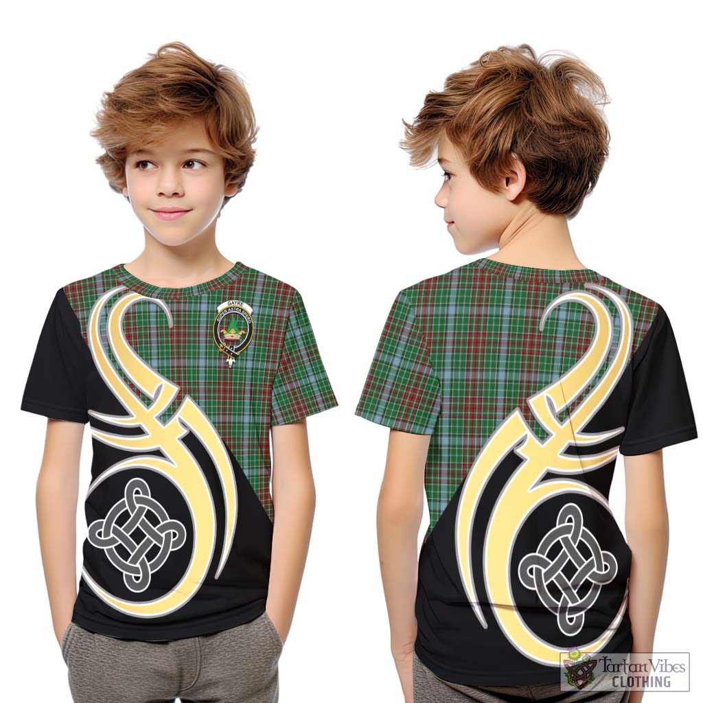 Gayre Tartan Kid T-Shirt with Family Crest and Celtic Symbol Style Youth XL Size14 - Tartan Vibes Clothing