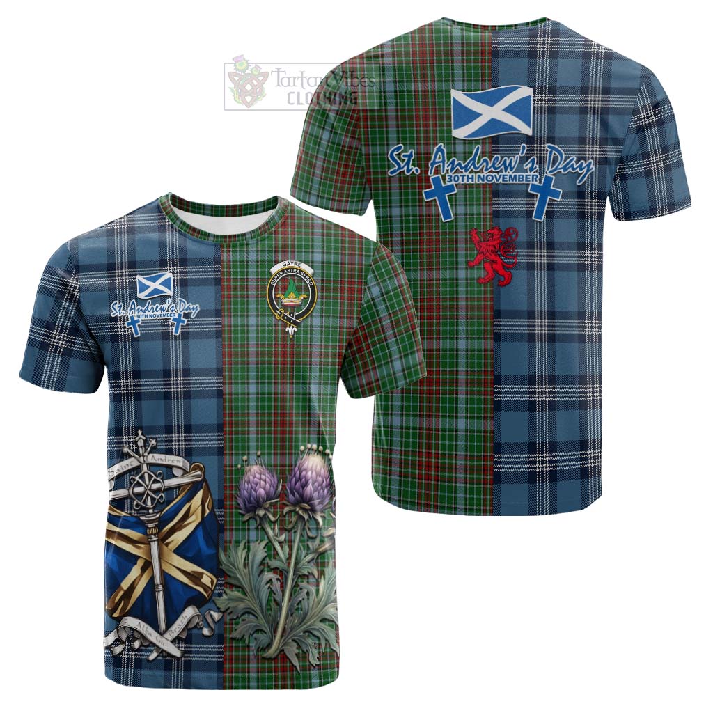 Tartan Vibes Clothing Gayre Tartan Cotton T-shirt Happy St. Andrew's Day Half Tartan Style