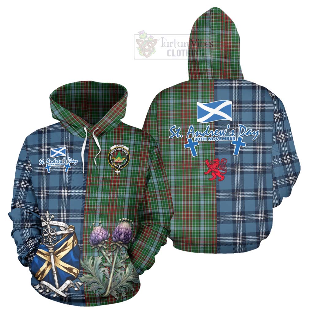 Tartan Vibes Clothing Gayre Tartan Hoodie Happy St. Andrew's Day Half Tartan Style