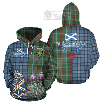 Tartan Vibes Clothing Gayre Tartan Hoodie Happy St. Andrew's Day Half Tartan Style