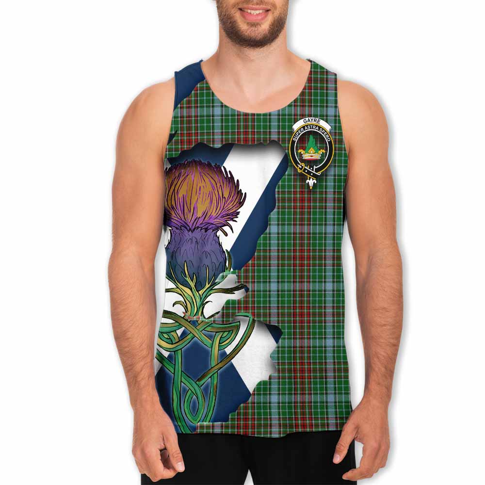 Tartan Vibes Clothing Gayre Tartan Family Crest Men's Tank Top Scottish Thistle Celtic Inspired