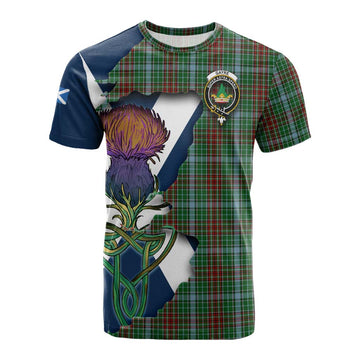 Gayre Tartan Family Crest Cotton T-shirt Scottish Thistle Celtic Inspired