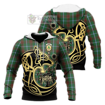 Gayre Tartan Knitted Hoodie with Family Crest Celtic Wolf Style Unisex Knitted Pullover Hoodie - Tartan Vibes Clothing